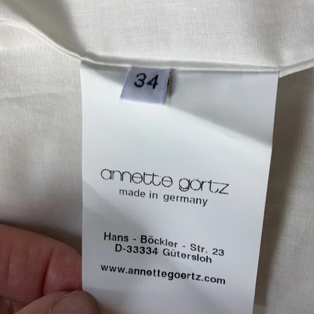 𝅺ANNETTE GORTZ cotton/linen pleated hi low  skirt SZ 34. Germany